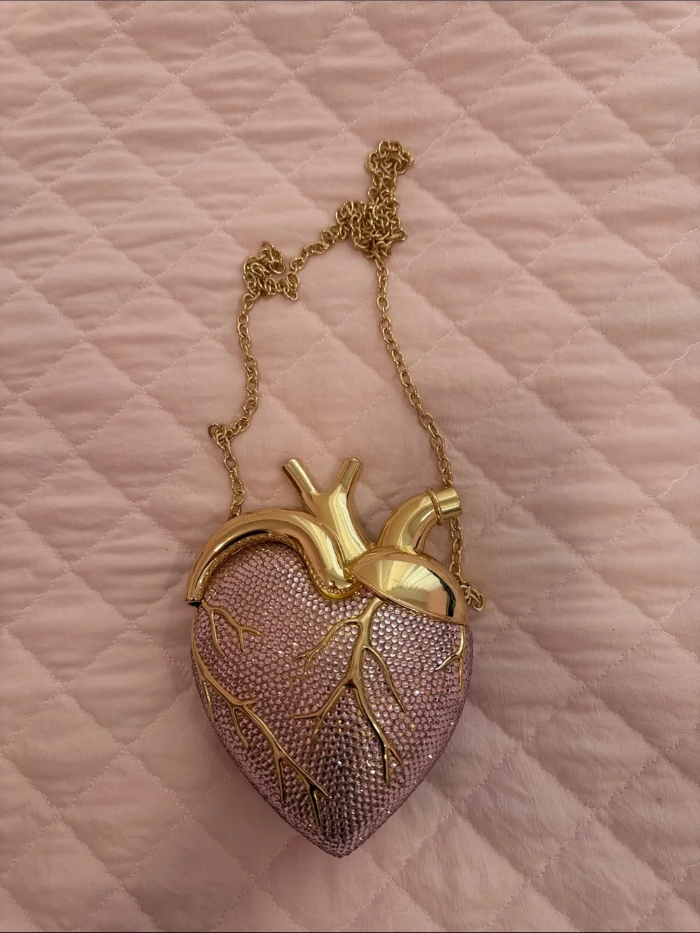 JW PEI Gold and Pink Heart-Shaped Crossbody Bag - Picture 3 of 9